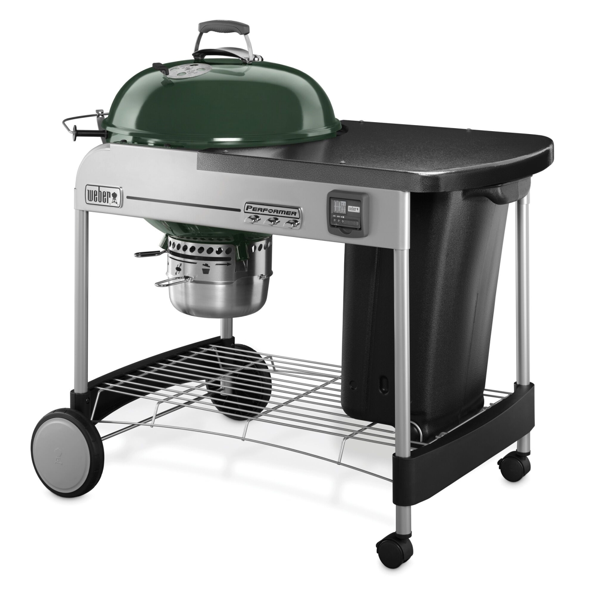 15407001 22 In. Performer Premium Charcoal Grill, Green
