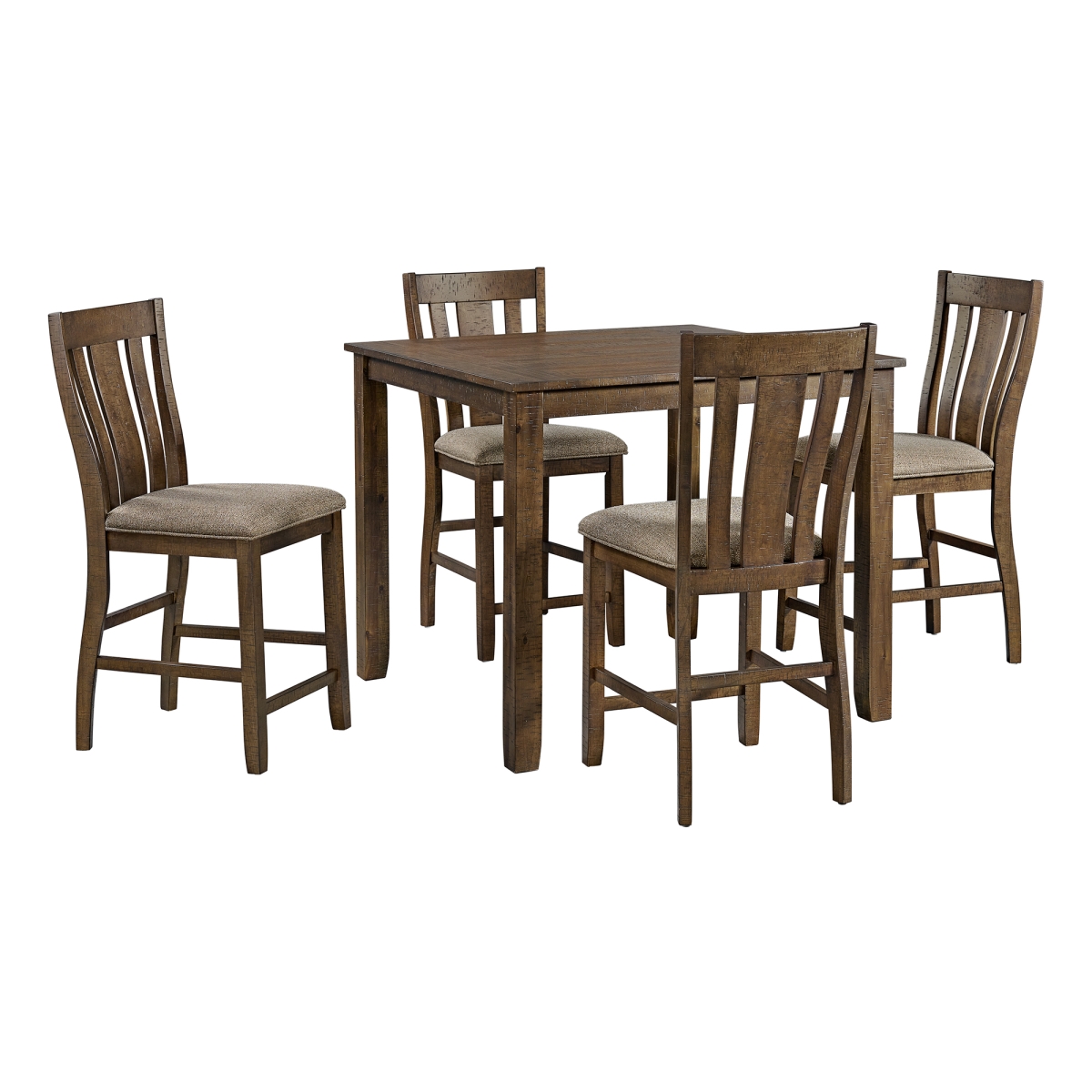 UPC 840183780807 product image for Evergreen 5PC Counter Set (Table + 4 Chairs) in Brown Acacia | upcitemdb.com