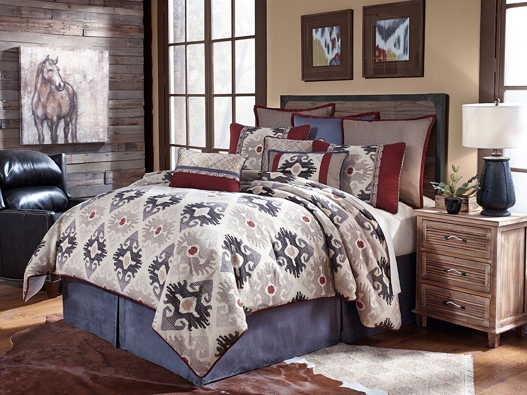 71121704cs-gry Sierra Aspen Collection King Size Comforter Set, Grey