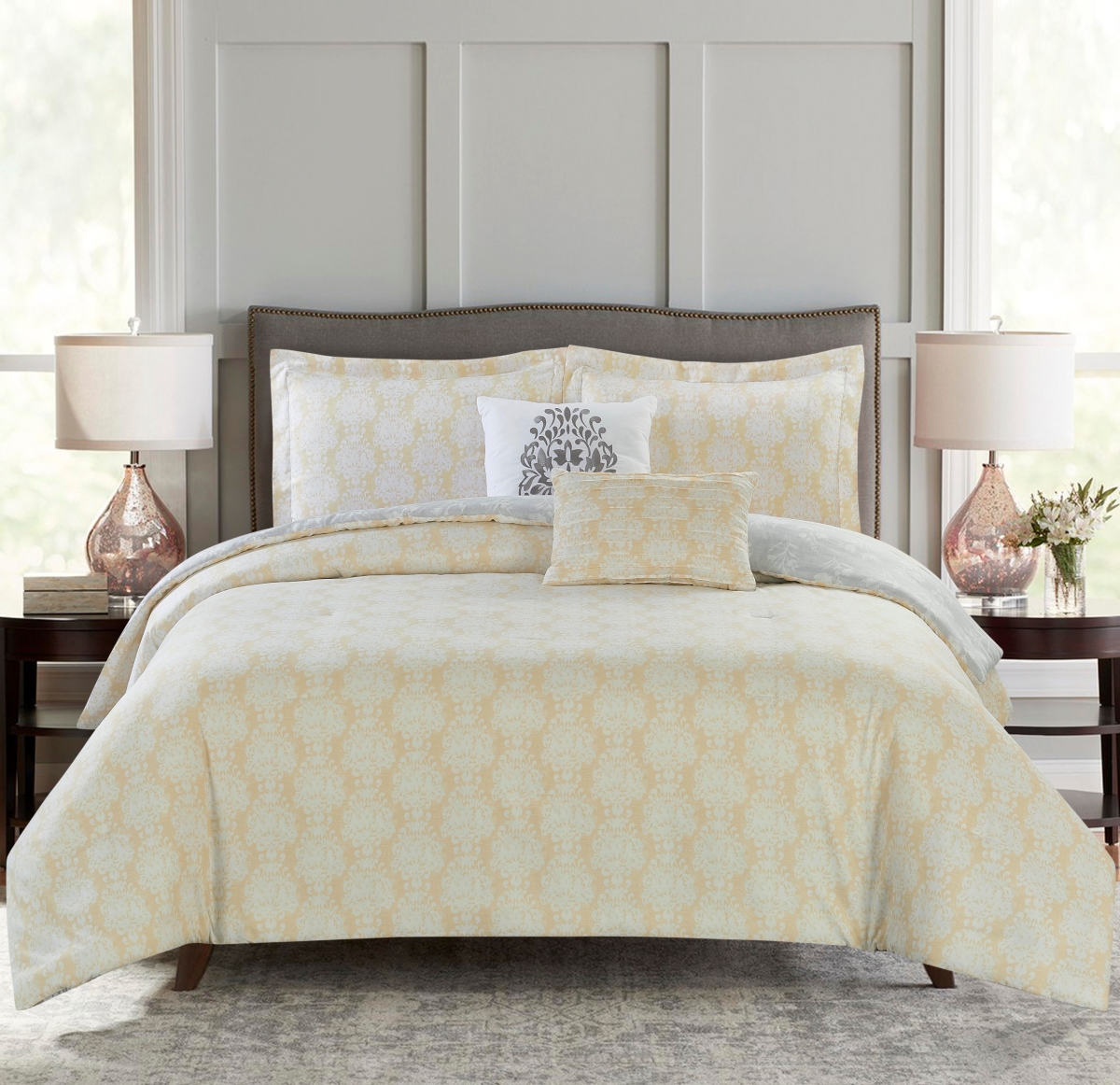 24851903bh-mul-eco 5 Piece Tessa Reversible Comforter Set, Full & Queen Size