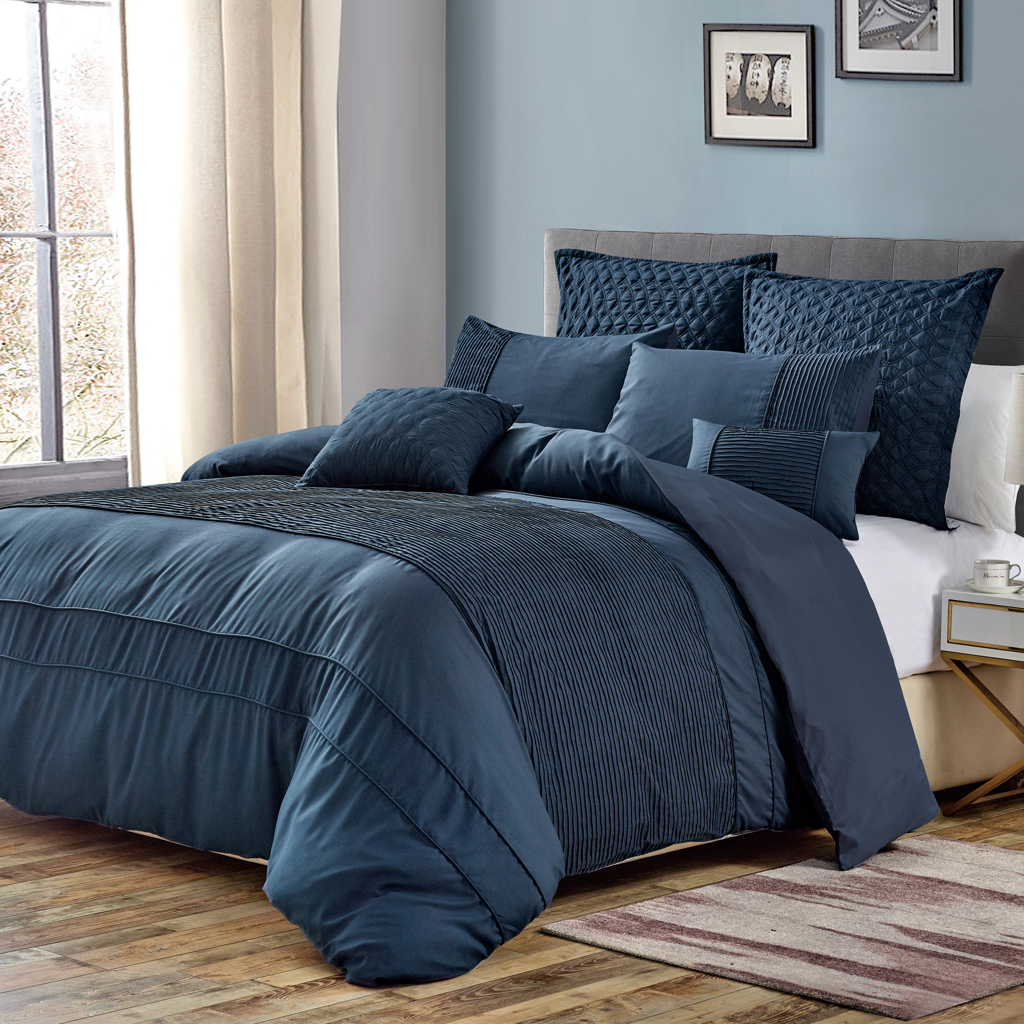 21872q-queen Size Queen Size Cole Embroidery Comforter Set - 7 Piece