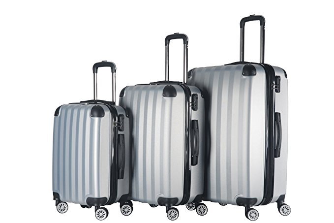 1331-silver Hardside Spinner Luggage Set No.1331, Silver
