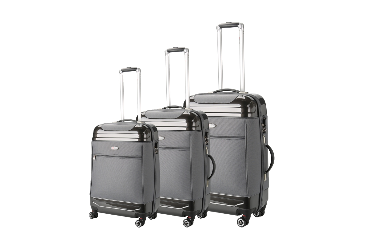 Ae1116-grey Hybrid Hardside & Softside Luggage Set - Grey