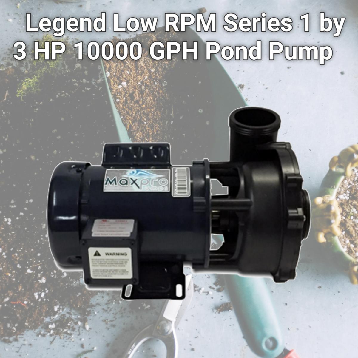 Picture of MaxPro Pumps MPL10000 Legend Low RPM Series 1 by 3 HP 10000 GPH Pond Pump