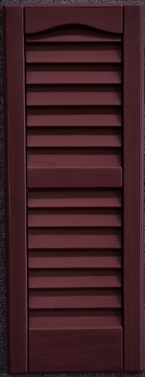 L0621bg-fh 6 X 21 In. Louvered Exterior Decorative Shutters, Burgundy
