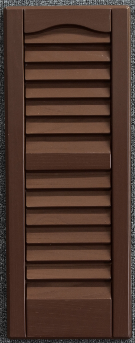 L0927br-fh 9 X 27 In. Louvered Exterior Decorative Shutters, Brown