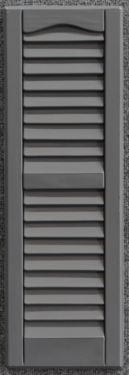 L0927gy-fh 9 X 27 In. Louvered Exterior Decorative Shutters, Gray