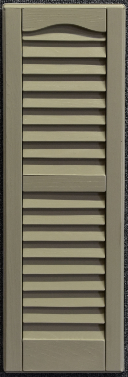 12 X 51 In. Louvered Exterior Decorative Shutters, Almond