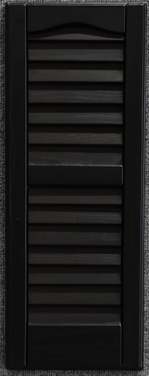 L1251bk-fh 12 X 51 In. Louvered Exterior Decorative Shutters, Black