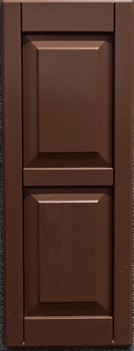 P1271br-fh 12 X 71 In. Raised Panel Exterior Decorative Shutters, Brown