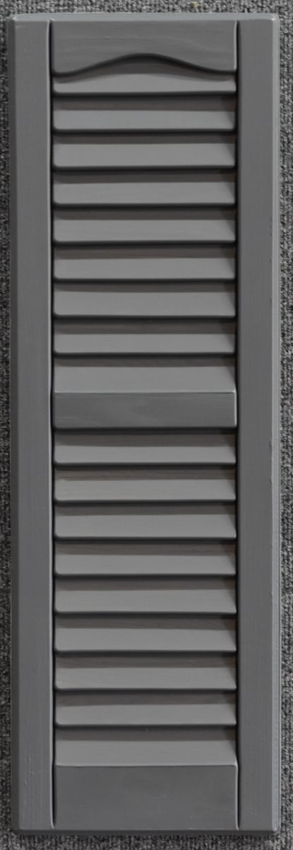 L1247gy-fh 12 X 47 In. Louvered Exterior Decorative Shutters, Gray