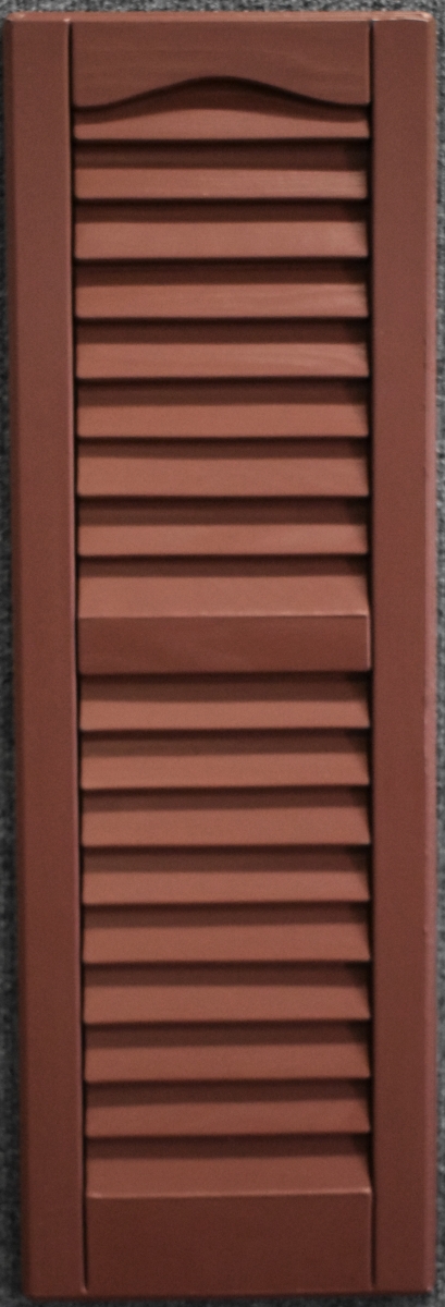 L1255rd-fh Louvered Exterior Decorative Shutters, Brick Red - 12 X 55 In.