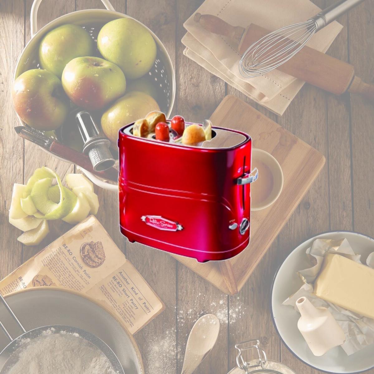Picture of NostalgiaProductsGroup HDT-600RETRORED Retro Series Pop-Up Hot Dog Toaster
