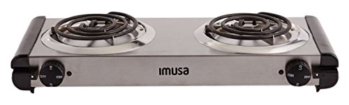 Stainless Steel Electric Double Burner - Silver