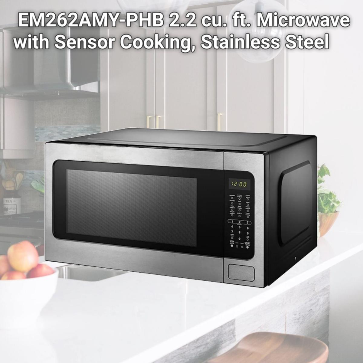 Picture of Black Plus Decker EM262AMY-PHB 2.2 cu. ft. Microwave with Sensor Cooking, Stainless Steel