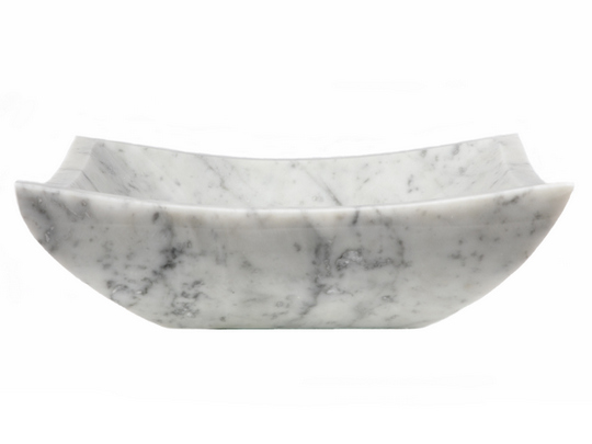 Eb-s041cw-p Square Deep Zen Sink - Carrara Marble