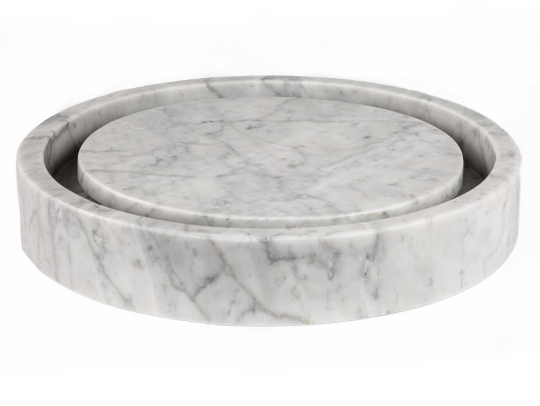 Eb-s042cw-p 18 X 3 In. Round Infinity Pool Sink - Carrara Marble