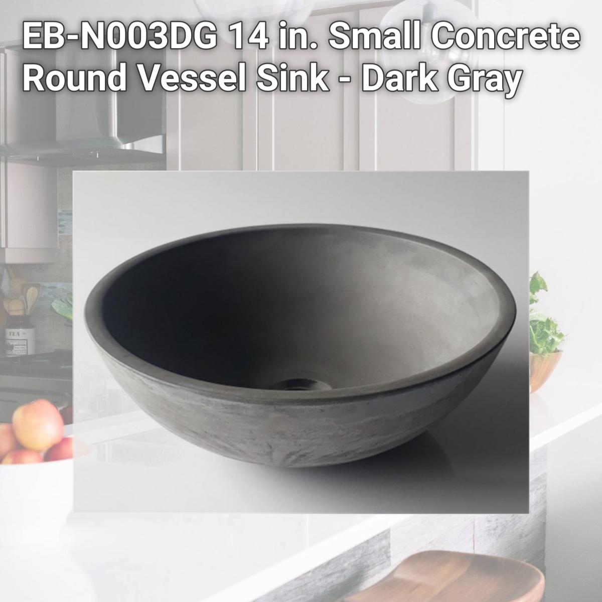 Picture of Eden Bath EB-N003DG 14 in. Small Concrete Round Vessel Sink - Dark Gray