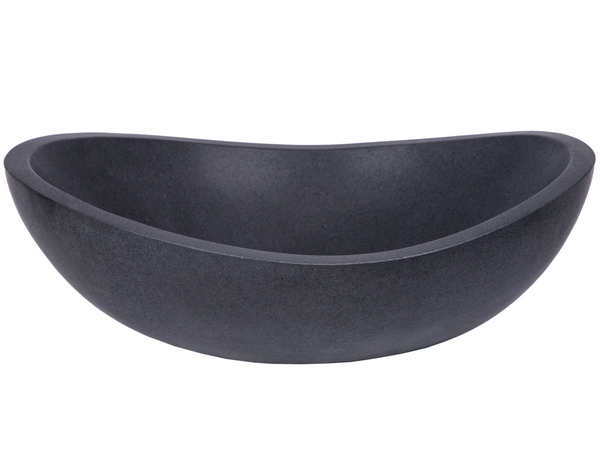 Eb-s005ls-h Honed Black Lava Stone Oval Canoe Sink