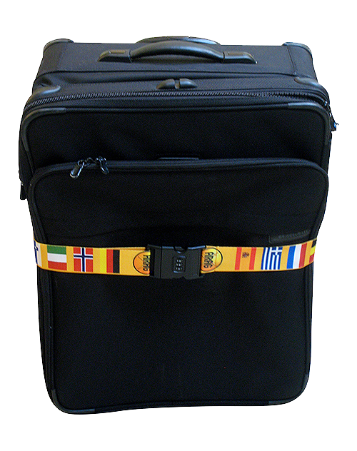 143 70 In. International Flag Luggage Belt With Combo Lock - Yellow