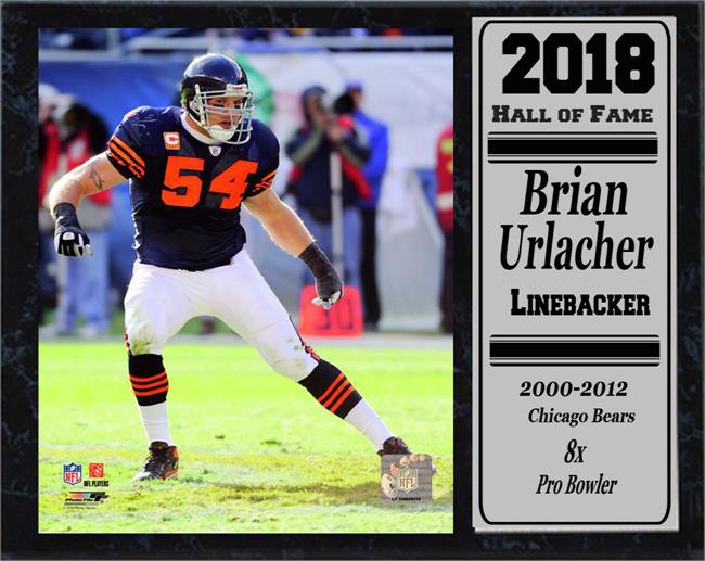 110-44 Brian Urlacher Hof Stat Plaque Frame - 12 X 15 In.