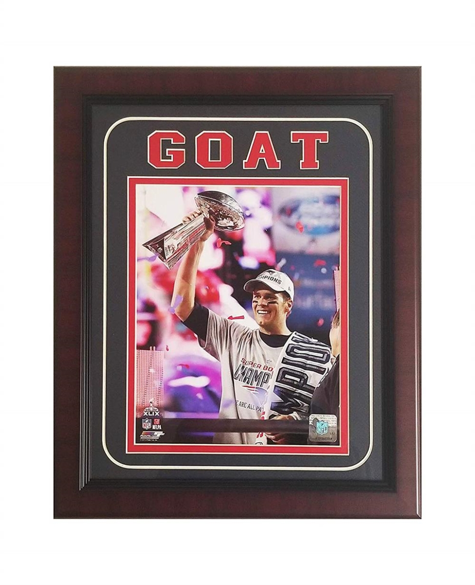 112-42 New England Patriots Tom Brady Goat Deluxe Frame - 11 X 14 In.