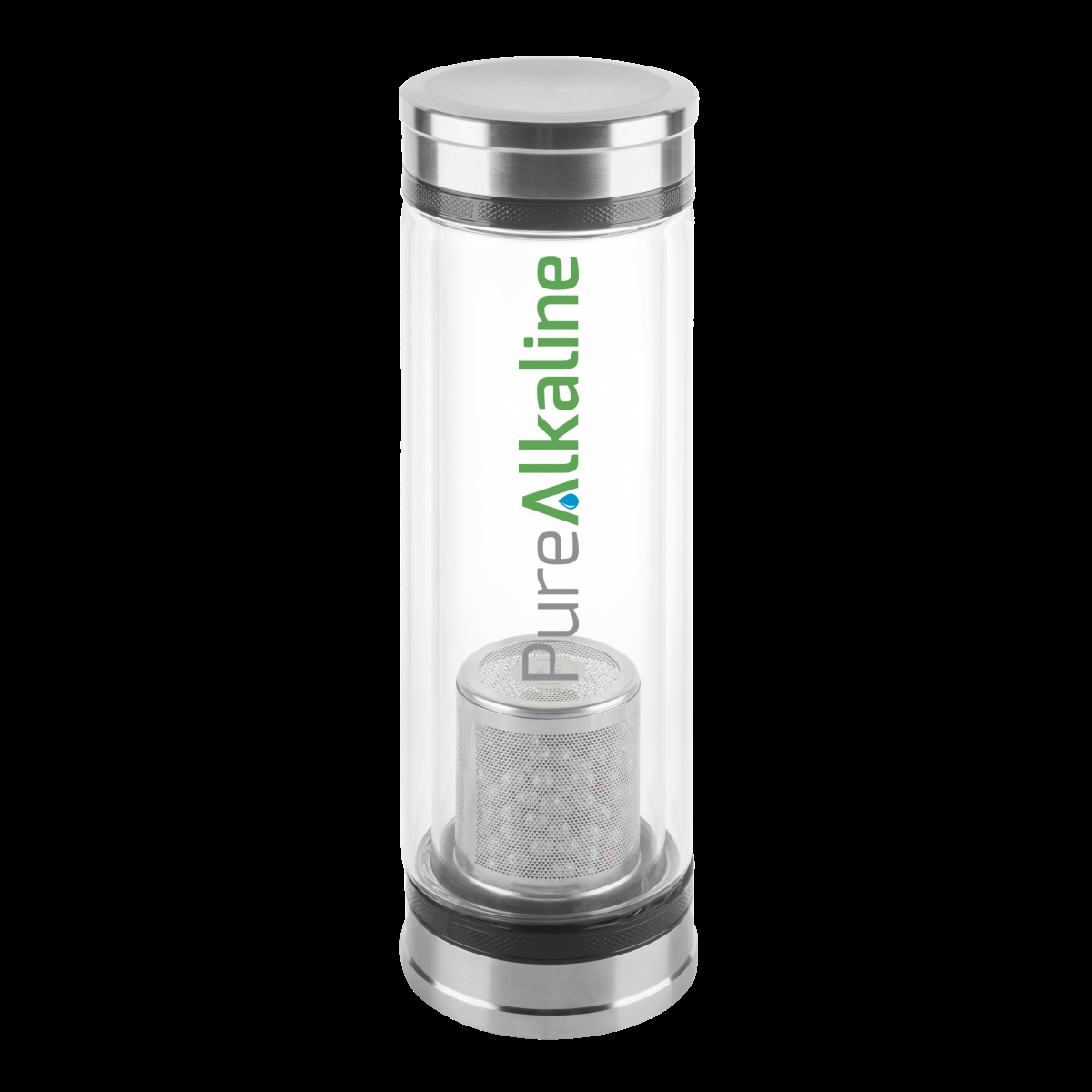 855481006139 Pure Alkaline - Travel Office On-the-go Dual Wall Insulated Mineral Infuser