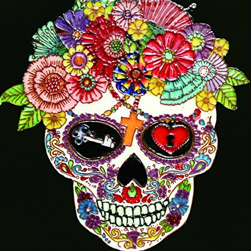 B-427 8 X 8 In. Dia De Los Muertos - Day Of The Dead Skull I, Decorative Ceramic Art Tile