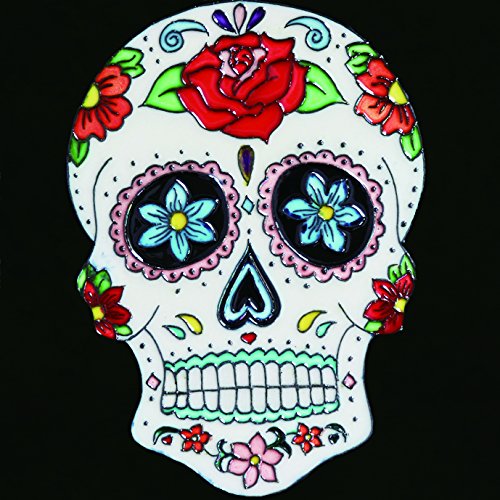 B-428 8 X 8 In. Dia De Los Muertos - Day Of The Dead Skull Ii, Decorative Ceramic Art Tile