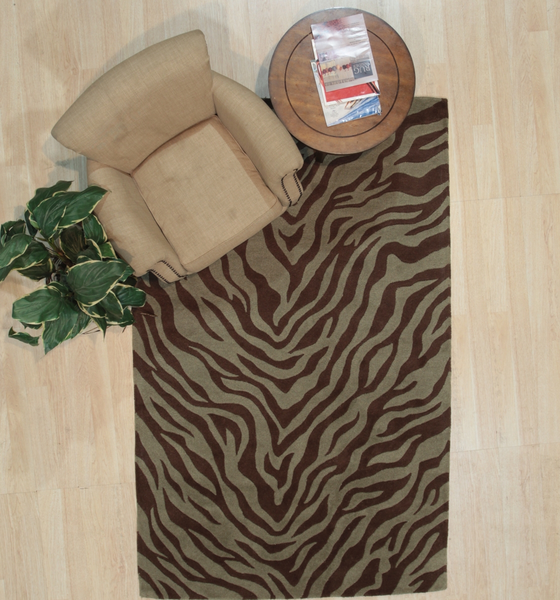 Picture of EORC MAT02GN5X8 5 x 8 ft. Wiled Transitional Hand Tufted Area Rug, Green