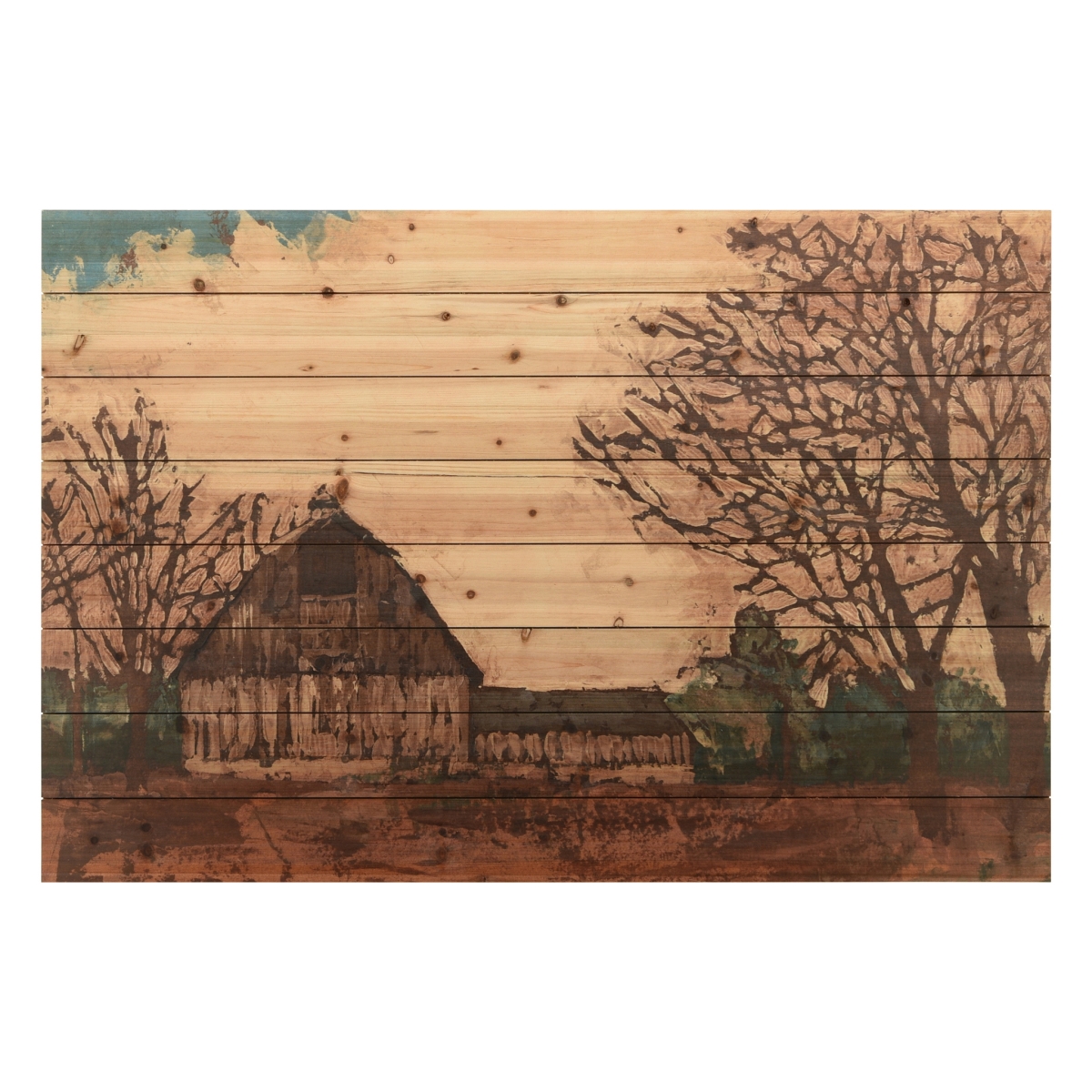 Adl-107690-3045 Fine Art Giclee Printed On Solid Fir Wood Planks - Erstwhile Barn 1