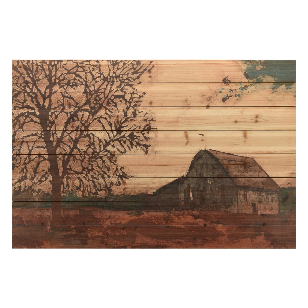 Adl-107691-3045 Fine Art Giclee Printed On Solid Fir Wood Planks - Erstwhile Barn 2