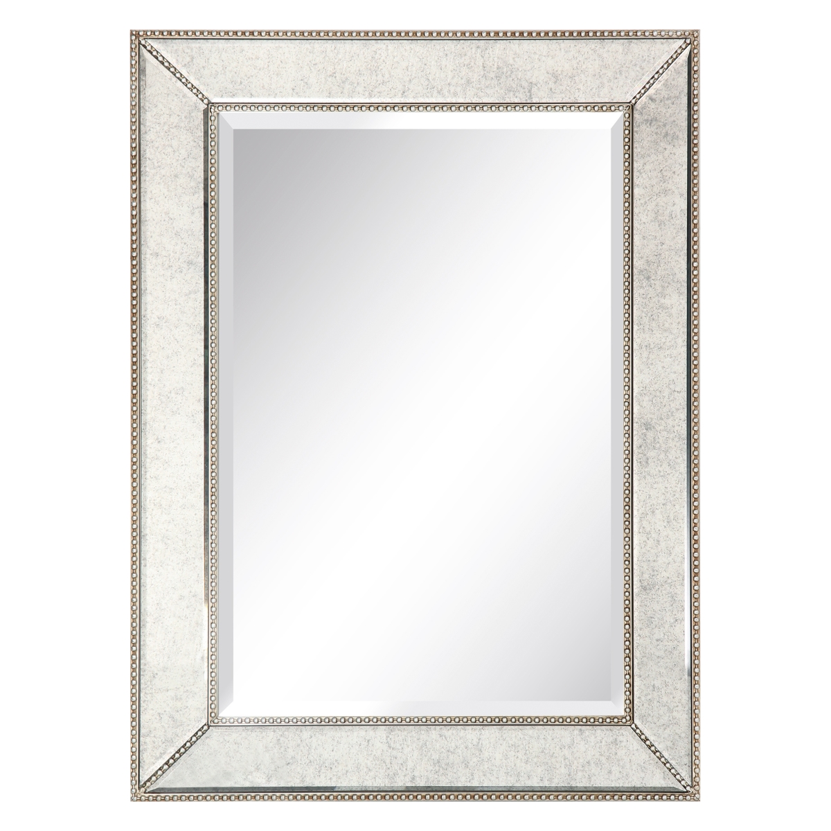 Mom-11069anp-4030 Champagne Beed Beveled Wall Mirrorsolid Wood Frame Covered With Beveled Antique Mirror Panels - 1 In. Beveled Center Mirror