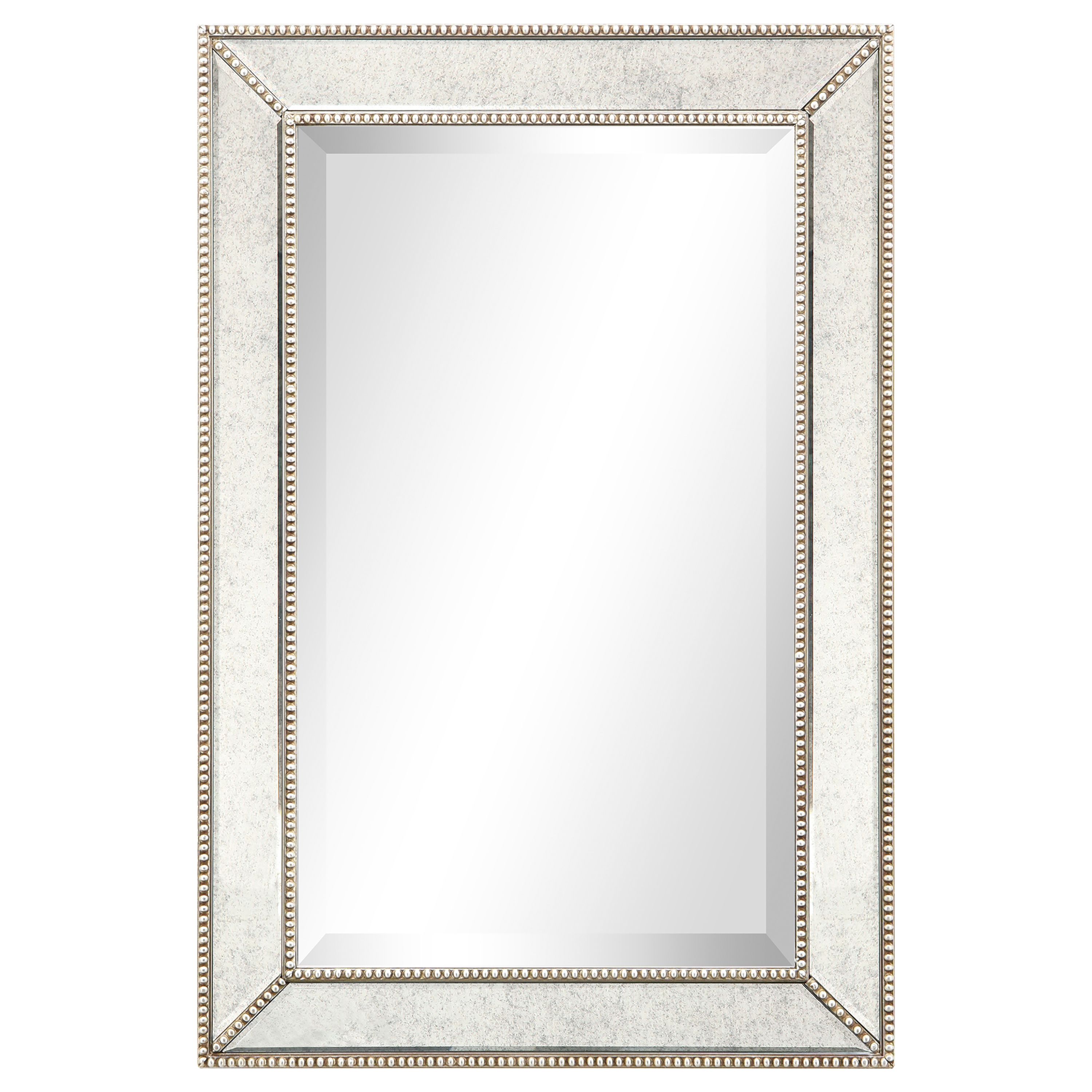Mom-20210anp-2030 20 X 30 In. Solid Wood Frame Covered Wall Mirror With Beveled Antique Mirror Panels - 1 In. Beveled Edge
