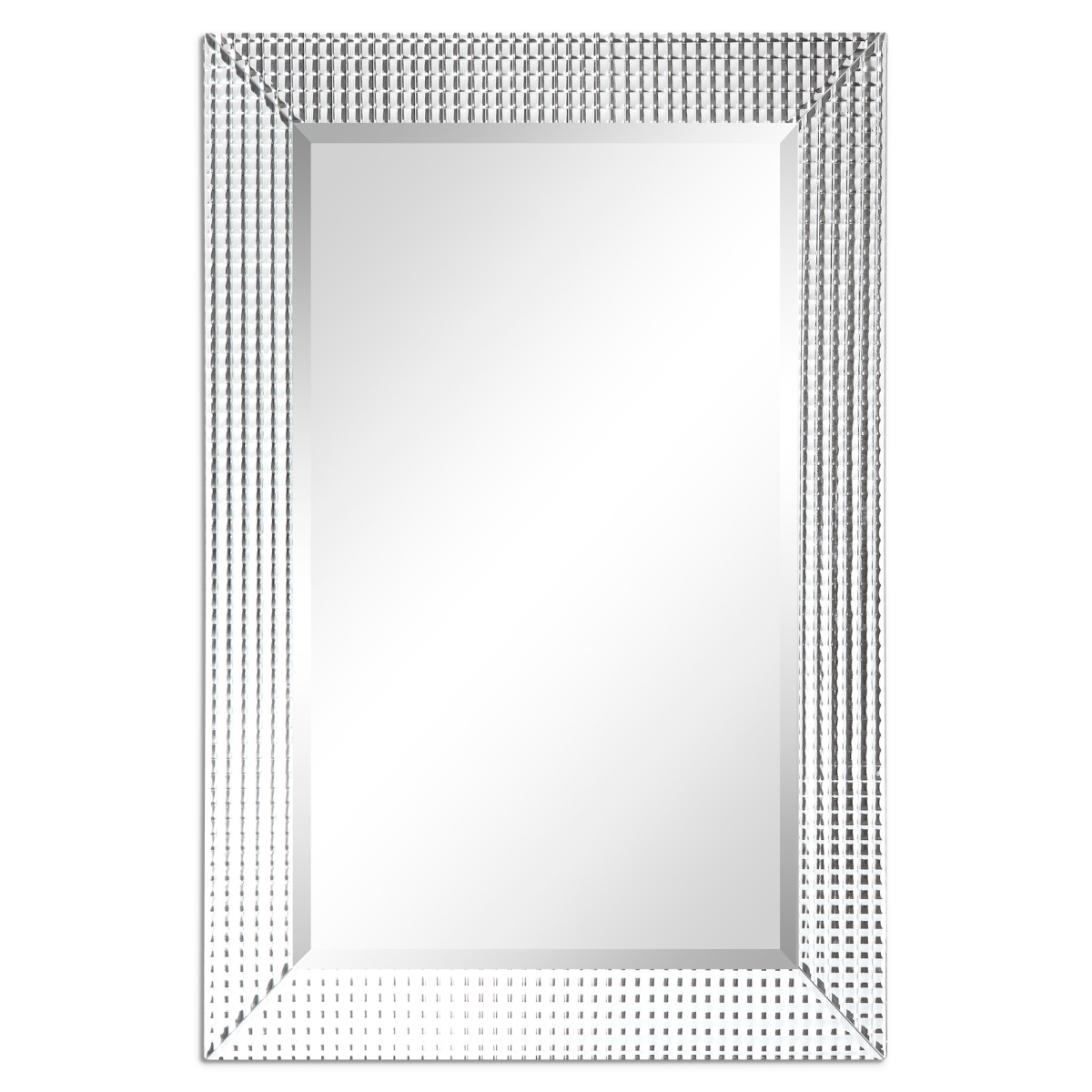 Mom-20030psm-2436 24 X 36 In. Solid Wood Frame Covered Wall Mirror With Beveled Prism Mirror Panels - 1 In. Beveled Edge