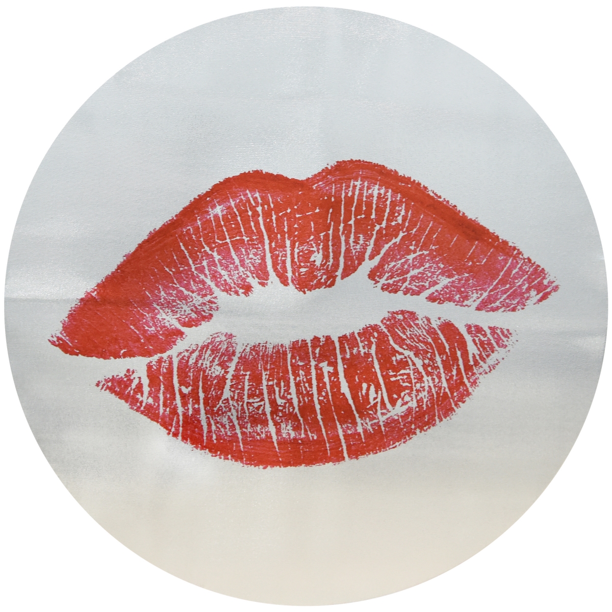 Scgr-ead3185-24 24 In. Circular Silver Giclee Printed Lip Canvas Wall Art