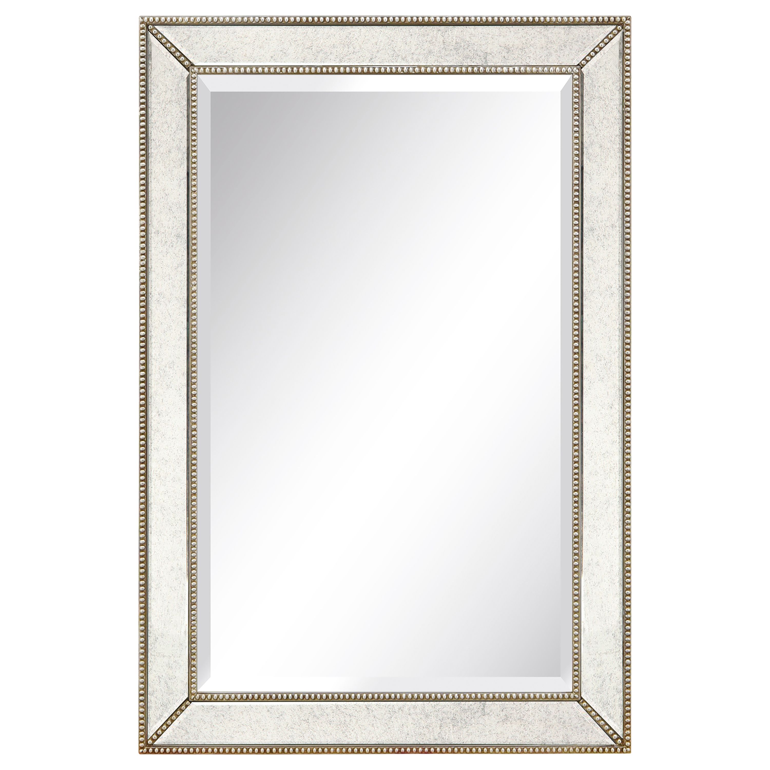 Mom-20210anp-2436 24 X 36 In. Solid Wood Frame Covered Wall Mirror With Beveled Antique Mirror Panels - 1 In. Beveled Edge