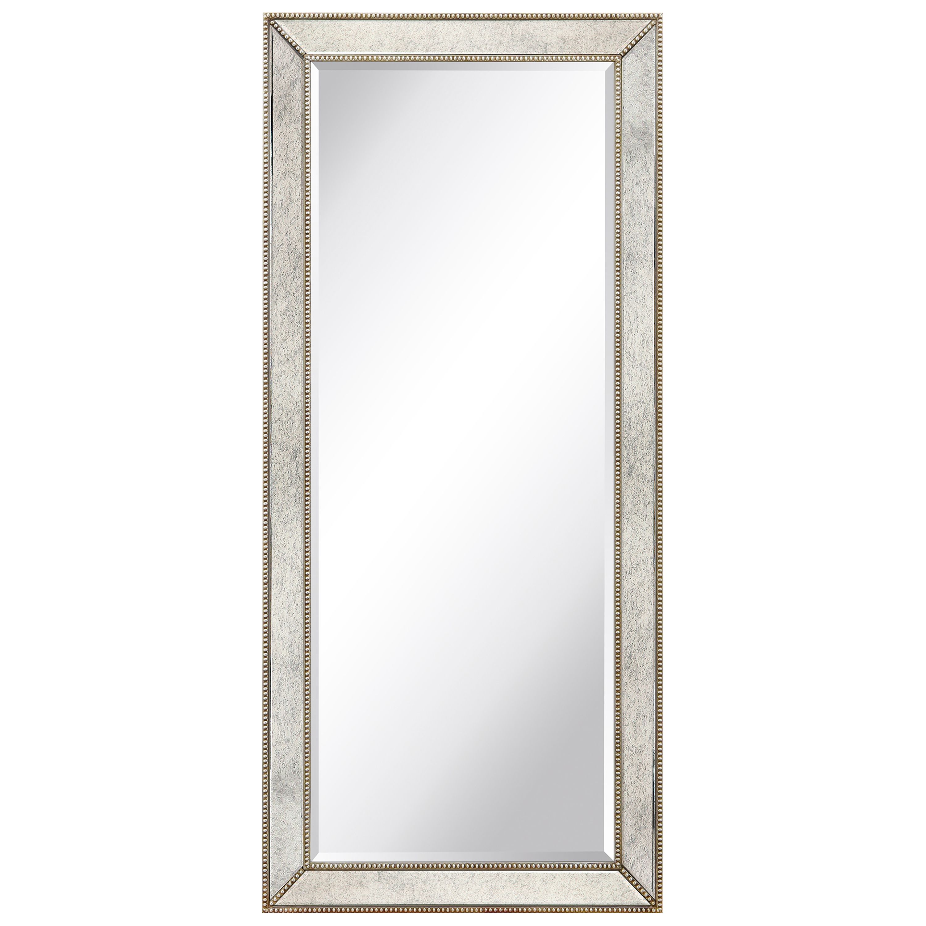 Mom-20210anp-2454 24 X 54 In. Solid Wood Frame Covered Wall Mirror With Beveled Antique Mirror Panels - 1 In. Beveled Edge