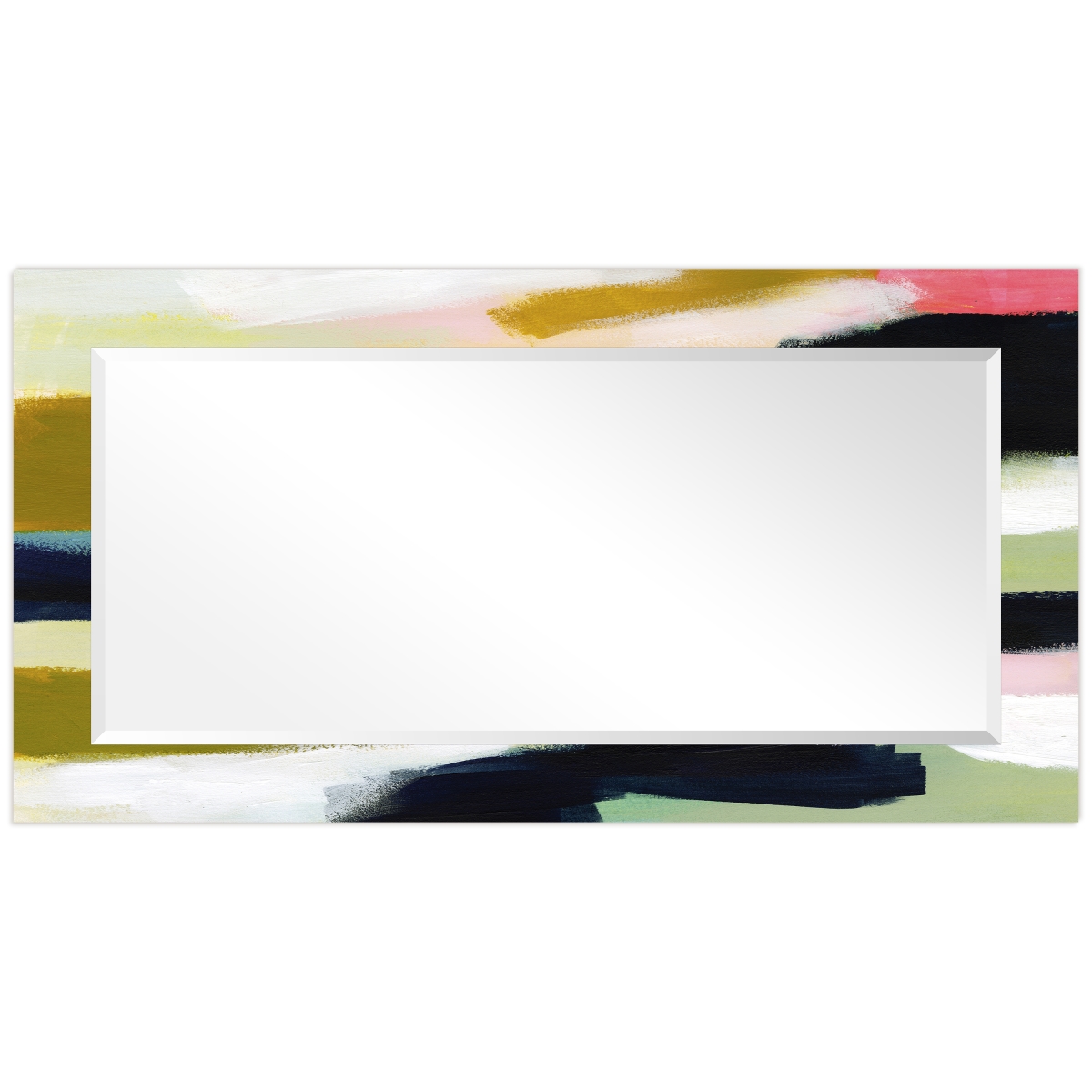 Picture of Empire Art Direct TAM-140383-5428 &apos;Sunder&apos;Rectangular Beveled Mirror on Free Floating Printed Tempered Art Glass