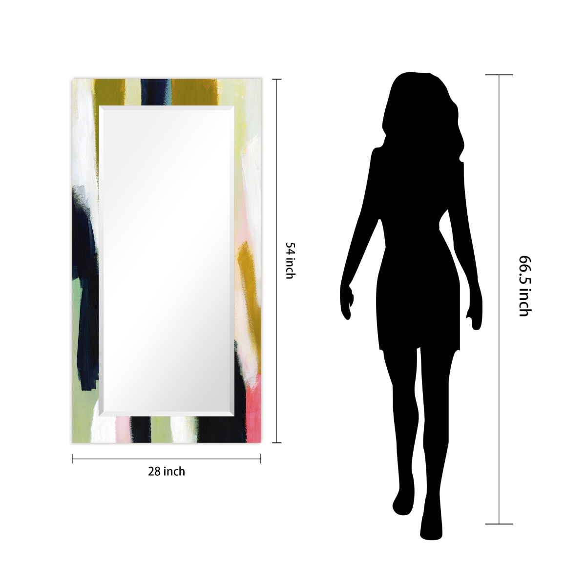 Picture of Empire Art Direct TAM-140383-5428 &apos;Sunder&apos;Rectangular Beveled Mirror on Free Floating Printed Tempered Art Glass