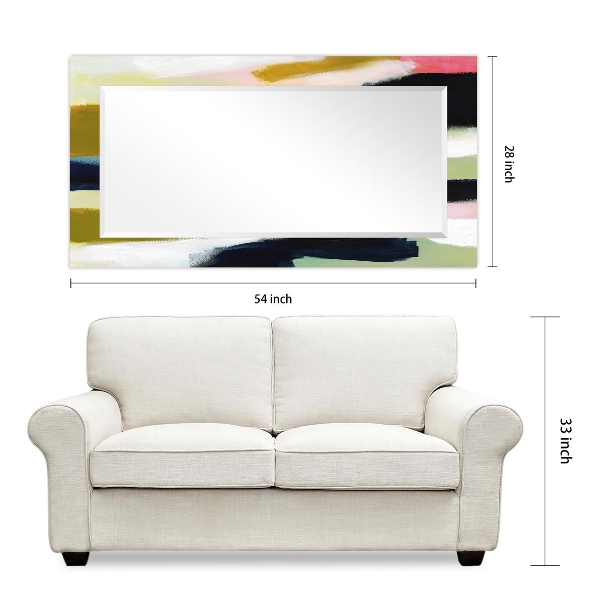 Picture of Empire Art Direct TAM-140383-5428 &apos;Sunder&apos;Rectangular Beveled Mirror on Free Floating Printed Tempered Art Glass