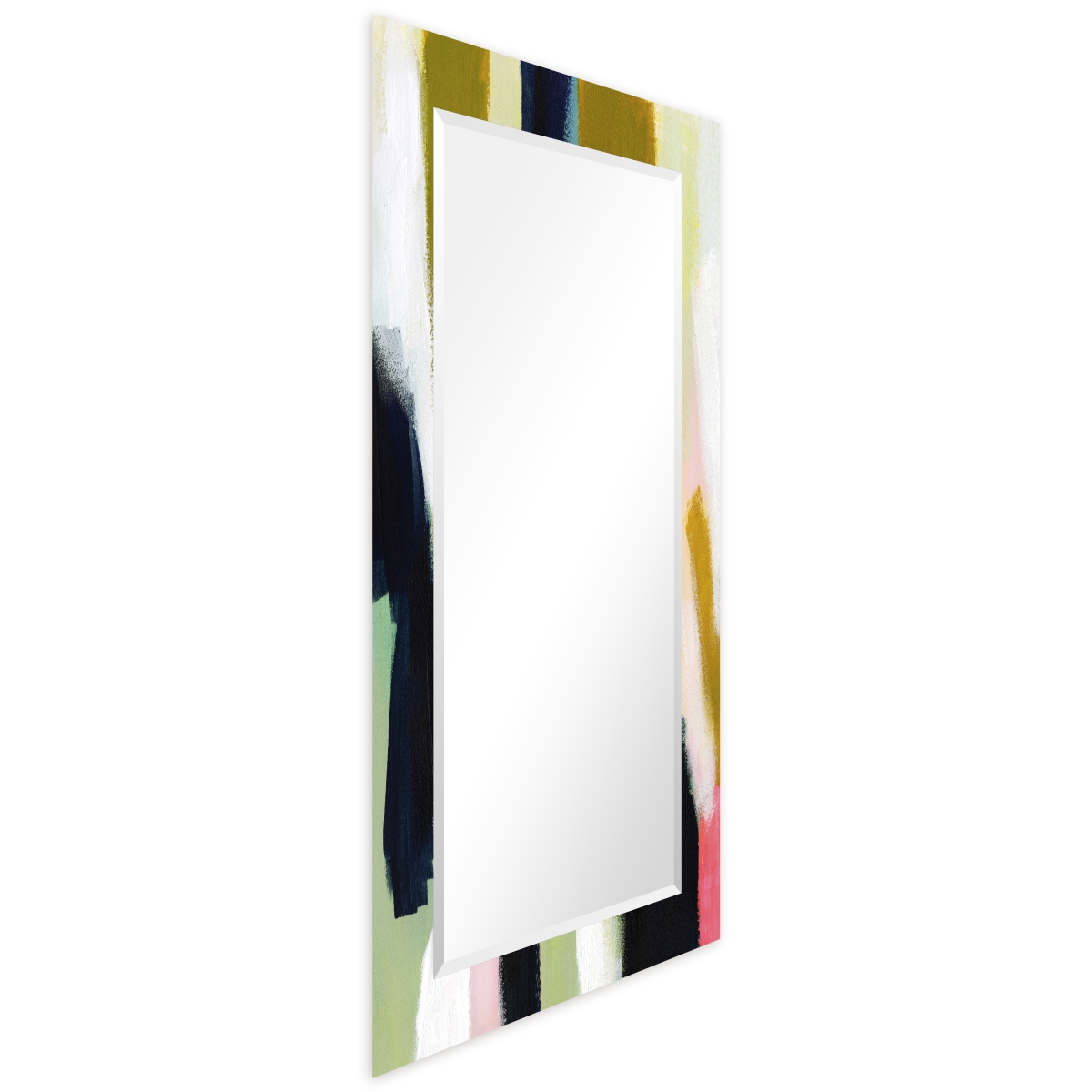 Picture of Empire Art Direct TAM-140383-5428 &apos;Sunder&apos;Rectangular Beveled Mirror on Free Floating Printed Tempered Art Glass
