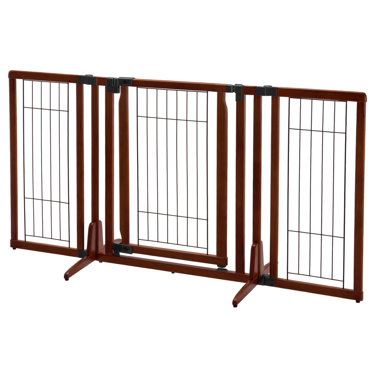 Picture of Richell 94958 34-63 x 20.5-26 x 32 in. Premium Plus Freestanding Pet Gate&#44; Cherry Brown