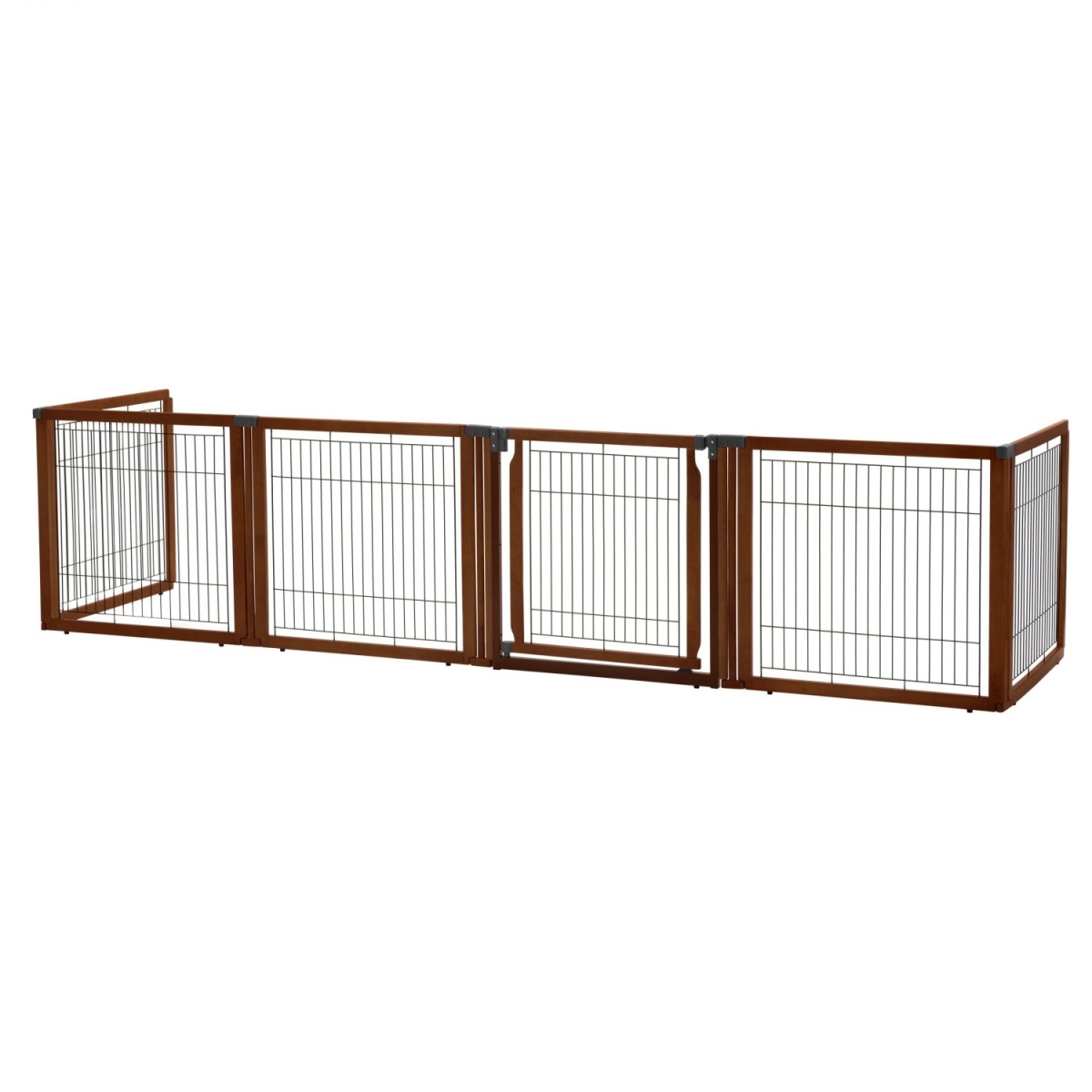 Picture of Richell 94960 Convertible Elite 6 Panel Pet Gate, Cherry Brown