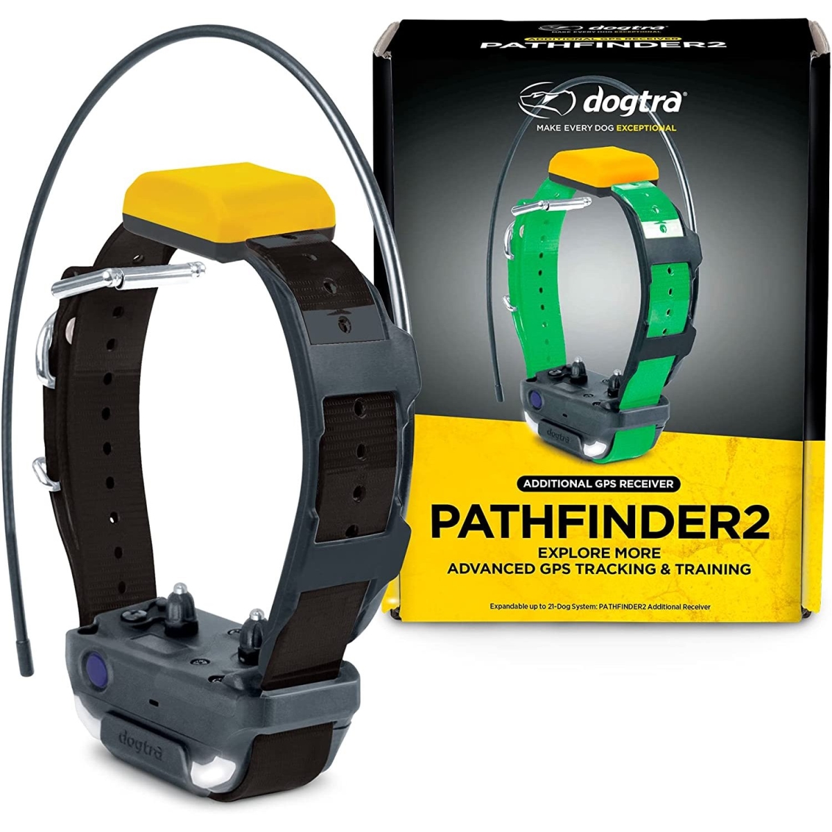 PF2 RX BLACK Pathfinder 2 GPS Dog Tracker & Training Collar, Black