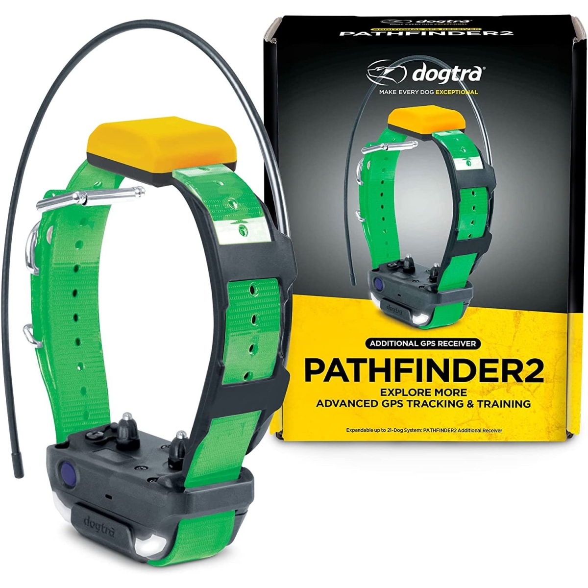 PF2 RX GREEN Pathfinder 2 GPS Dog Tracker & Training Collar, Green