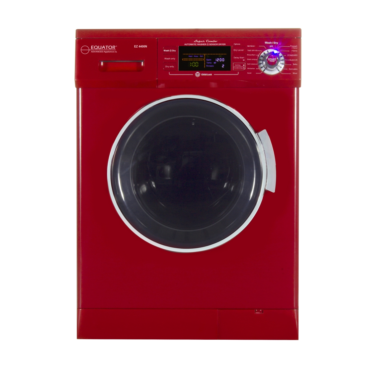 Ez 4400 N Merlot All-in-one Compact Convertible Combo Washer Dryer With Fully Digital, Merlot