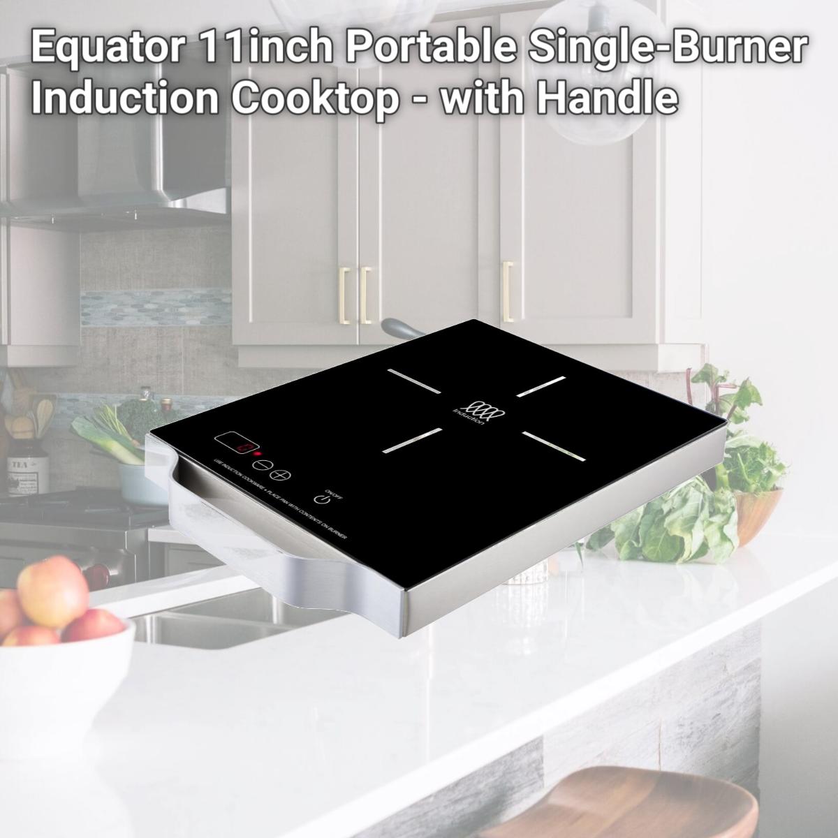 Picture of Equator Advanced Appliances PIC 100 - Black Equator 11inch Portable, Single-Burner Induction Cooktop - with Handle