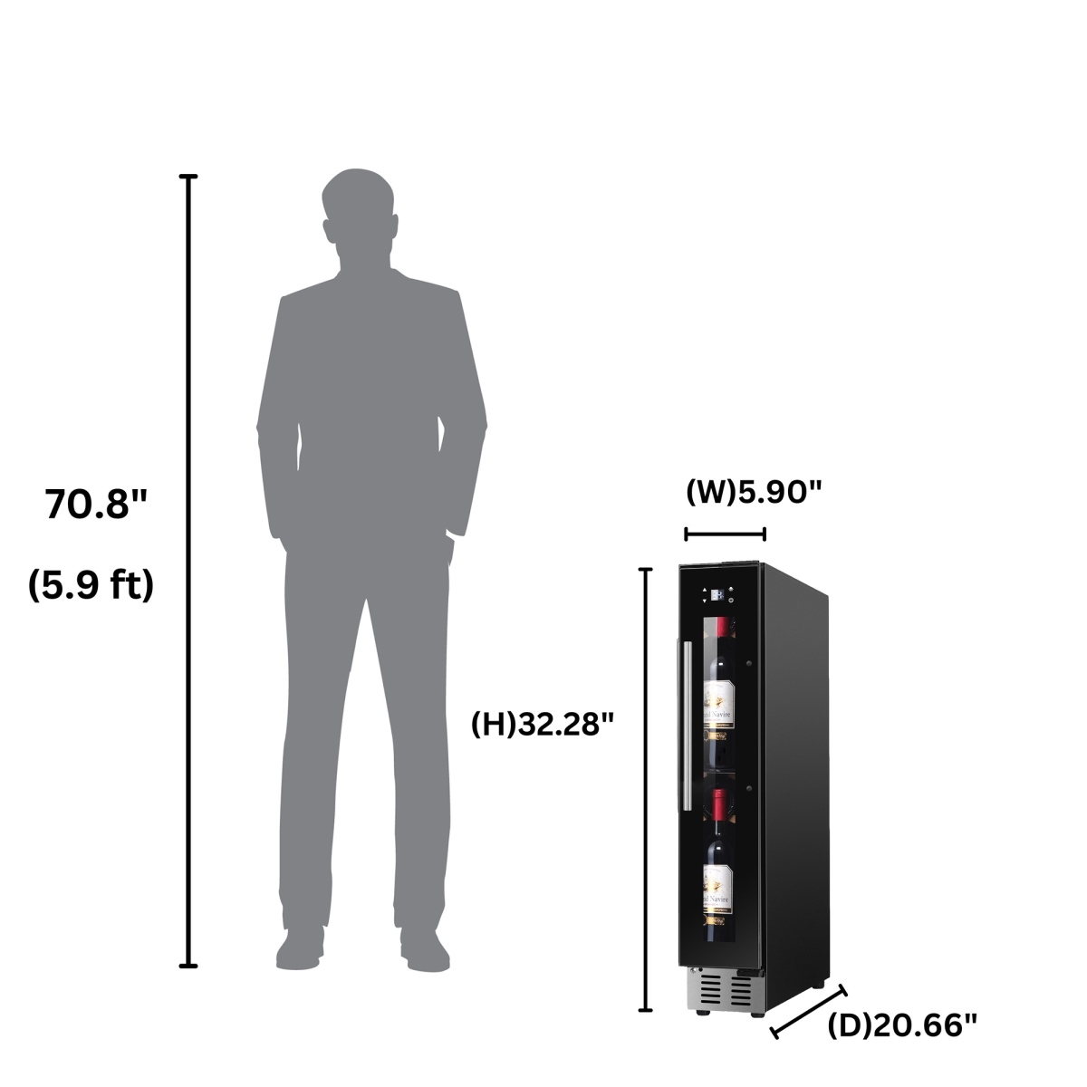 Picture of Equator Advanced Appliances WR 09 9 Bottles Wine Refrigerator 1-Zone Freestanding/Builtin 7 Color LED 110V - Black
