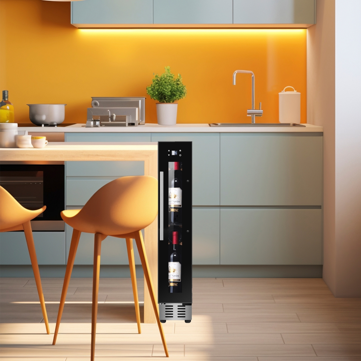 Picture of Equator Advanced Appliances WR 09 9 Bottles Wine Refrigerator 1-Zone Freestanding/Builtin 7 Color LED 110V - Black